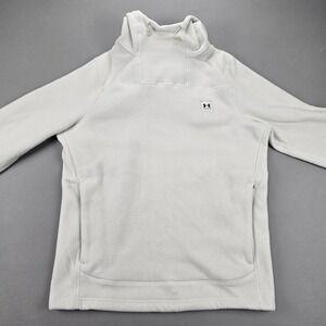 Under Armour Funnel Neck White Cozy Fleece Pullover Hoodie -‎ S